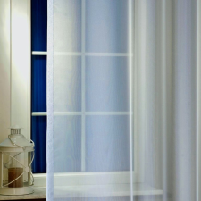 Curtain LILIANA, félorganza fényáteresztő függöny anyag - acélkék, 300 cm magas lakástextília