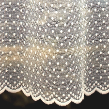 Curtain PÖTYI ekrü pöttyös mintás jacquard függöny anyag, 180 cm magas lakástextília