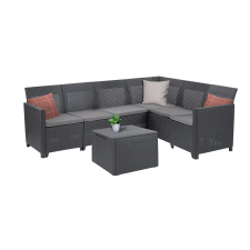 CURVER Claire VII 6 személyes sarokgarnitúra párnatartós asztallal kerti bútor