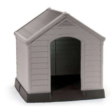 CURVER Dog House kutyaház 99x95x99cm, szürke szállítóbox, fekhely kutyáknak