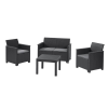 CURVER Emma műrattan kerti bútor szett chicago asztallal grafit színben