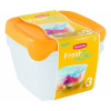 CURVER Ételtartó doboz szett CURVER Fresh&Go szögletes műanyag 3 db-os 3x1,2L sárga