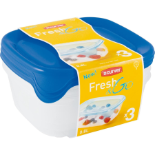 Curver Fresh & Go szögletes ételtartó szett 3 x 0,8 l konyhai eszköz