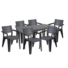 CURVER Fujuli 6+1 kerti Bútor garnitúra szett - szürke kerti bútor