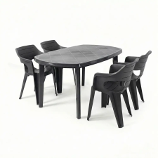 CURVER Lino 4+1 kerti bútor garnitúra szett grafit kerti bútor