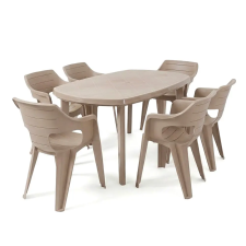 CURVER Lino 6+1 kerti bútor garnitúra szett cappuccino kerti bútor