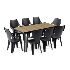 CURVER Parker Large 8+1 kerti bútor garnitúra szett kőris-grafit kerti bútor