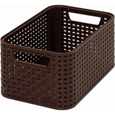  CURVER Rattan hatású kosár, 6l, sötétbarna, CURVER &quot;Style S&quot; bútor
