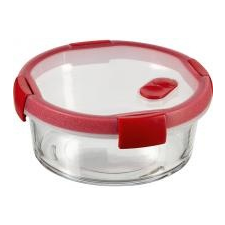 CURVER smart cook üveg kerek ételhordó 0,6 L átlátszó, piros (235709) papírárú, csomagoló és tárolóeszköz