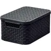 CURVER STYLE S méretű rattan kosár fedéllel