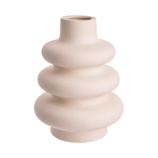 CURVES kőkerámia váza, krémszín 24cm dekoráció