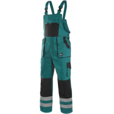 CXS Luxy Bright Fényvisszaverő Kantáros Munkásnadrág Zöld/Fekete - 56