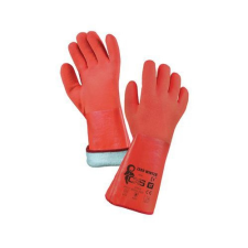 CXS PVC-be merített téli pamut kesztyű, piros védőkesztyű