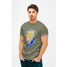  D&B Férfi/Unisex Póló AN00005 DragonBall Katonai zöld-Méret S