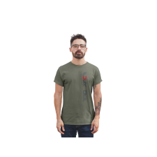 D&B Férfi/Unisex Póló EB00007 FckOff Katonai zöld -Méret XL férfi póló