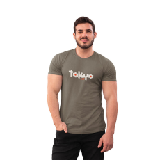  D&B Férfi/Unisex Póló EB00008 Tokyo Katonai zöld -Méret 3XL