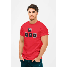 D&B Férfi/Unisex Póló GM00002 Gamer Piros-Méret M férfi póló