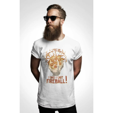  D&B Férfi/Unisex Póló GM00006 Fireball Fehér-Méret M
