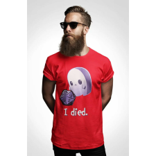 D&B Férfi/Unisex Póló GM00008 I Died Piros-Méret 4XL férfi póló
