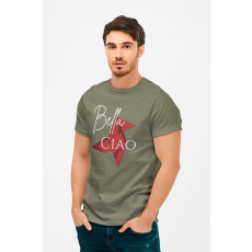  D&B Férfi/Unisex Póló MO00003 MoneyHeist Katonai zöld-Méret M
