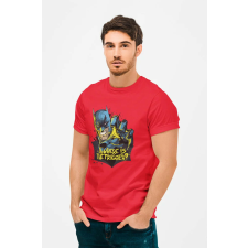 D&B Férfi/Unisex Póló MO00016 Batman Piros-Méret S férfi póló