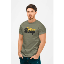  D&amp;B Férfi/Unisex Póló MO00056 TheSimpsons Katonai zöld-Méret M férfi póló
