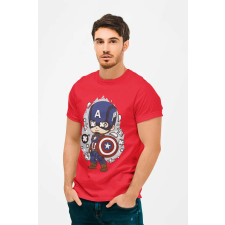 D&B Férfi Unisex Póló PC00007 Captain America Piros-Méret S férfi póló