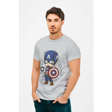 D&B Férfi Unisex Póló PC00007 Captain America Szürke-Méret S férfi póló
