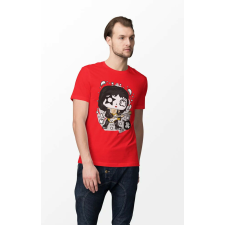 D&B Férfi Unisex Póló PC00016 Kiss Piros-Méret L férfi póló