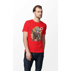  D&B Férfi Unisex Póló PC00017 Mandalorian Piros-Méret 2XL