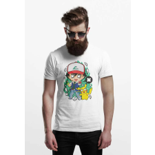 D&B Férfi Unisex Póló PC00023 Pokemon Fehér-Méret S férfi póló