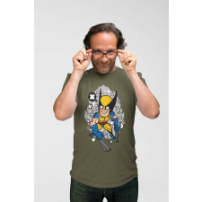  D&amp;B Férfi Unisex Póló PC00024 Wolverine Katonai zöld-Méret M férfi póló