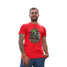D&B Férfi/Unisex Póló PC00036 Doom Guy Piros-Méret S férfi póló