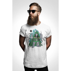  D&B Férfi/Unisex Póló PC00037 Dr Doom Fehér-Méret 2XL
