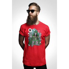  D&B Férfi/Unisex Póló PC00037 Dr Doom Piros-Méret M