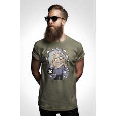  D&B Férfi/Unisex Póló PC00039 Einstein Katonai zöld-Méret M
