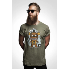  D&B Férfi/Unisex Póló PC00041 Fredy Bear Katonai zöld-Méret L