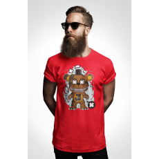  D&B Férfi/Unisex Póló PC00041 Fredy Bear Piros-Méret S