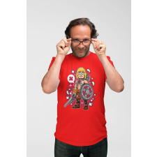 D&B Férfi/Unisex Póló PC00050 Heman Piros-Méret 5XL férfi póló