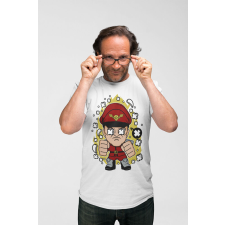 D&B Férfi/Unisex Póló PC00069 M-Bison Fehér-Méret L férfi póló