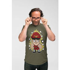  D&B Férfi/Unisex Póló PC00069 M-Bison Katonai zöld-Méret XL