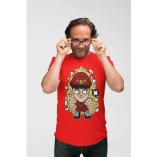 D&B Férfi/Unisex Póló PC00069 M-Bison Piros-Méret 3XL férfi póló