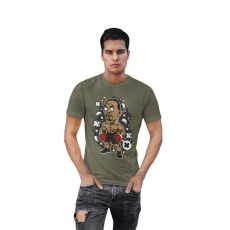  D&B Férfi/Unisex Póló PC00072 Mike Tyson Katonai zöld-Méret 2XL