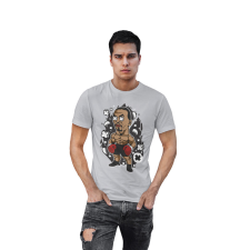 D&B Férfi/Unisex Póló PC00072 Mike Tyson Szürke-Méret L férfi póló