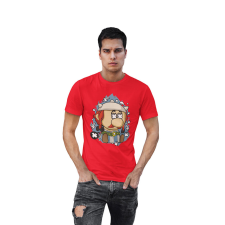 D&B Férfi/Unisex Póló PC00077 Obelix Piros-Méret 5XL férfi póló