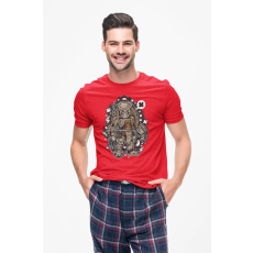  D&B Férfi/Unisex Póló PC00085 Predator Piros-Méret M