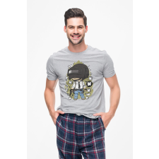  D&amp;B Férfi/Unisex Póló PC00087 PubG Szürke-Méret L férfi póló