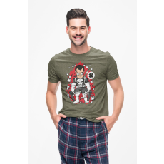  D&B Férfi/Unisex Póló PC00088 Punisher Katonai zöld-Méret 3XL