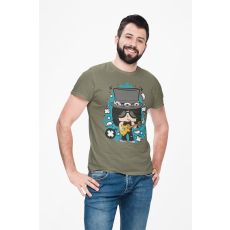  D&B Férfi/Unisex Póló PC00100 Slash Katonai zöld-Méret 4XL