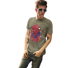 D&B Férfi/Unisex Póló PC00105 Spiderman Katonai zöld-Méret 2XL férfi póló